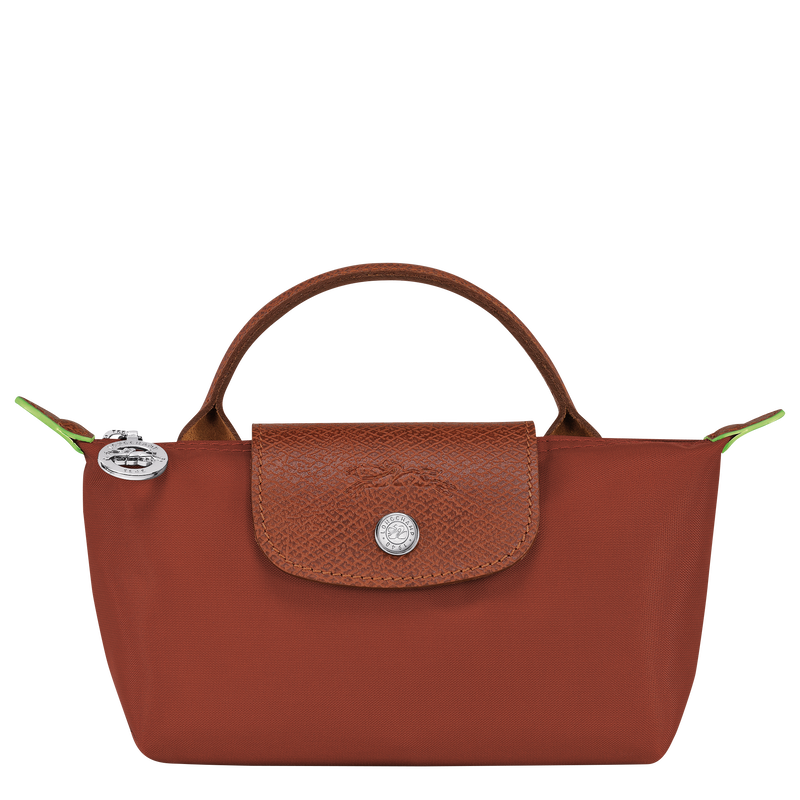 Le Pliage Green Pouch with handle , Chestnut - Recycled canvas  - View 1 of  6