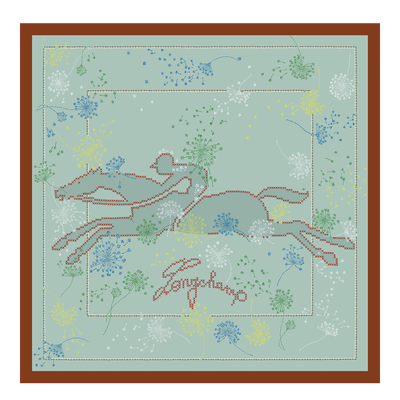 Douce Cavalcade Silk scarf 50 , Almond Green - Silk