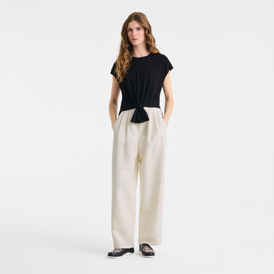 Trousers , Ivory - Crepe