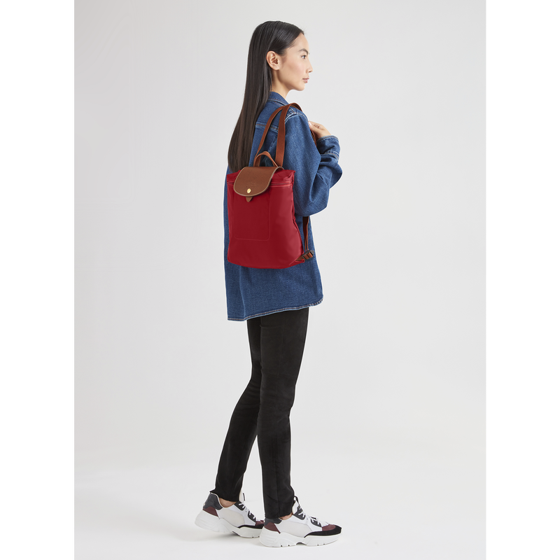 Le Pliage Original M Backpack Red Recycled canvas Longchamp TH