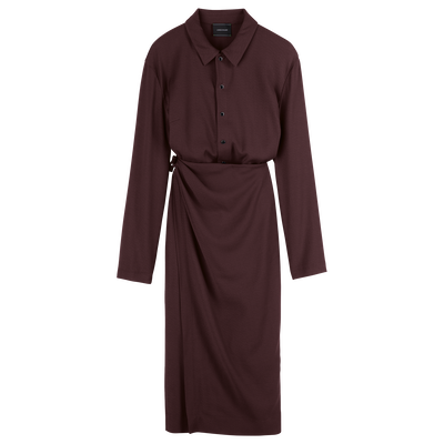 Dress , Burgundy - Crepe