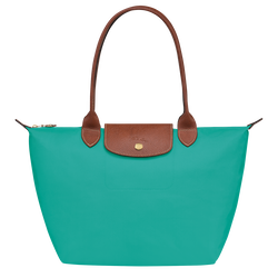 Le Pliage Original M Tote bag , Turquoise - Recycled canvas