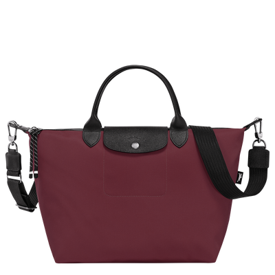 Le Pliage Energy L Handbag , Burgundy - Recycled canvas