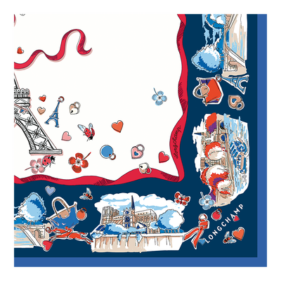 Tour Enchant&eacute;e Silk scarf 50, Ecru