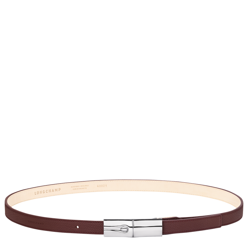 Le Roseau Ladies' belt , Burgundy - Leather  - View 1 of  2