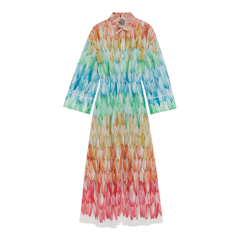 Long dress , Rainbow - Printed poplin  - View 1 of  1