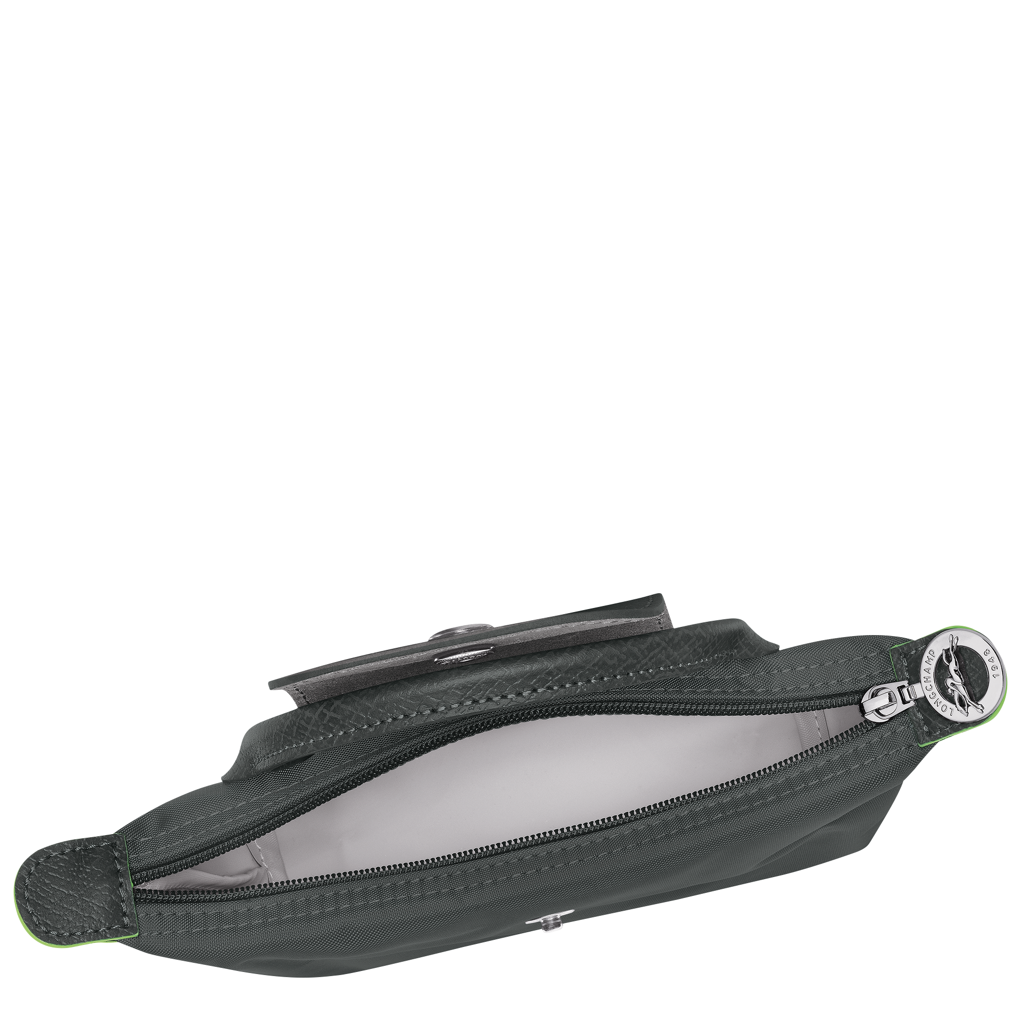 Le Pliage Green Pouch with handle, Graphite