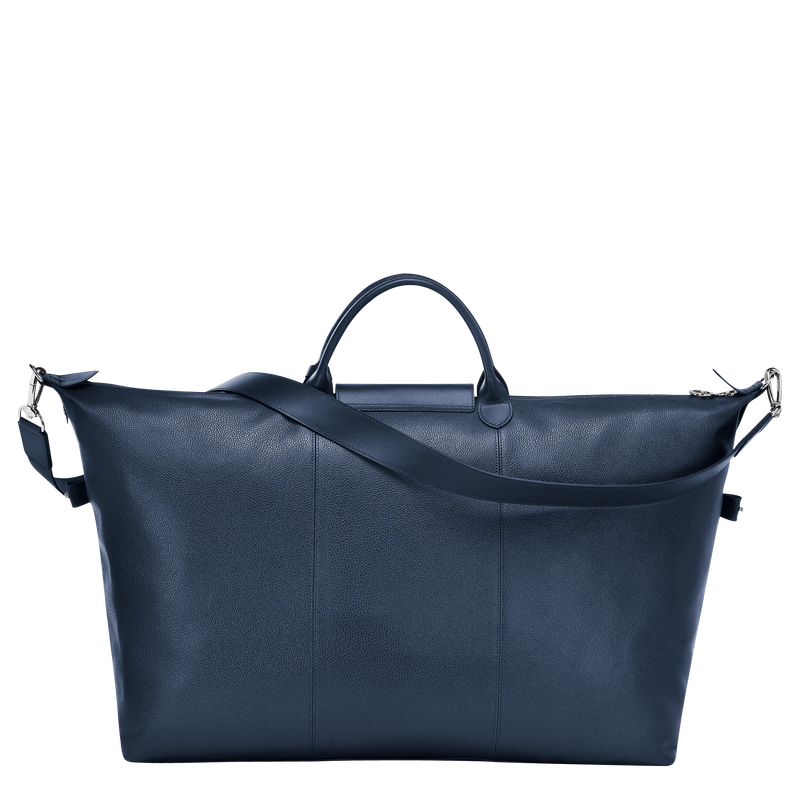 Le Foulonn&eacute; L Travel bag , Navy - Leather  - View 4 of  4