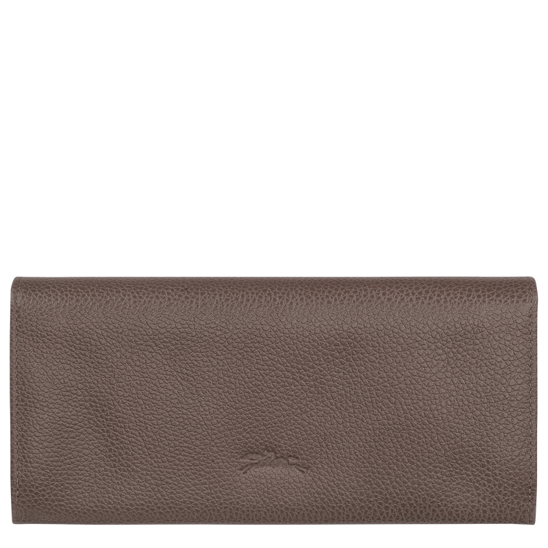 Le Foulonn&eacute; Long continental wallet , Taupe - Leather  - View 2 of  3