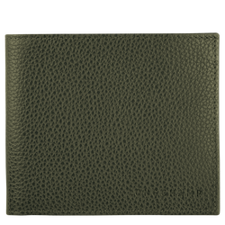 Le Foulonné Wallet , Khaki - Leather