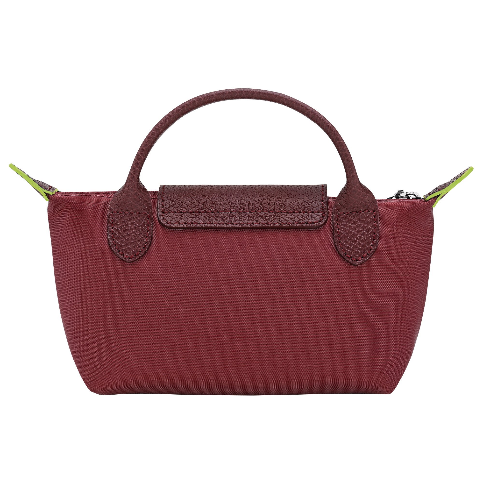 Le Pliage Green Pouch with handle, Pomegranate