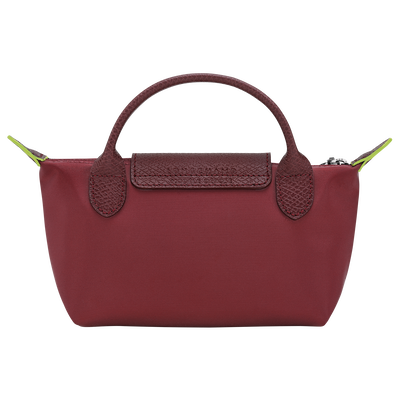 Le Pliage Green Pouch with handle, Pomegranate