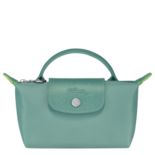 Le Pliage Green Pouch with handle Lagoon Recycled canvas
