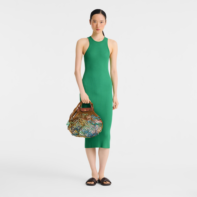 Le Pliage Collection L Mesh bag , Tobacco - Canvas  - View 2 of  4