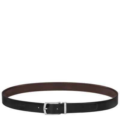 Delta Box Men's belt , Black/Mocha - Leather