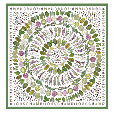 Silk scarf 90, Green