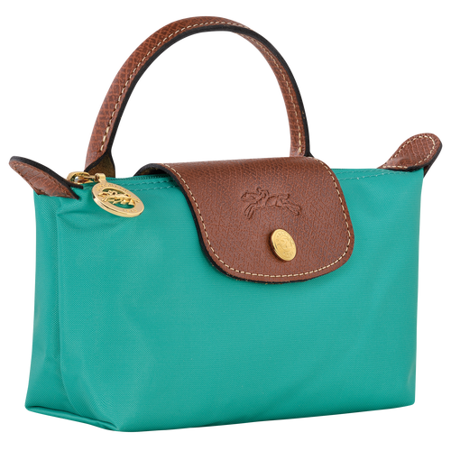Le Pliage Original Pouch with handle , Turquoise - Recycled canvas - View 3 of  5
