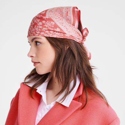 Tree of Life Silk scarf 50 , Tomato - Silk