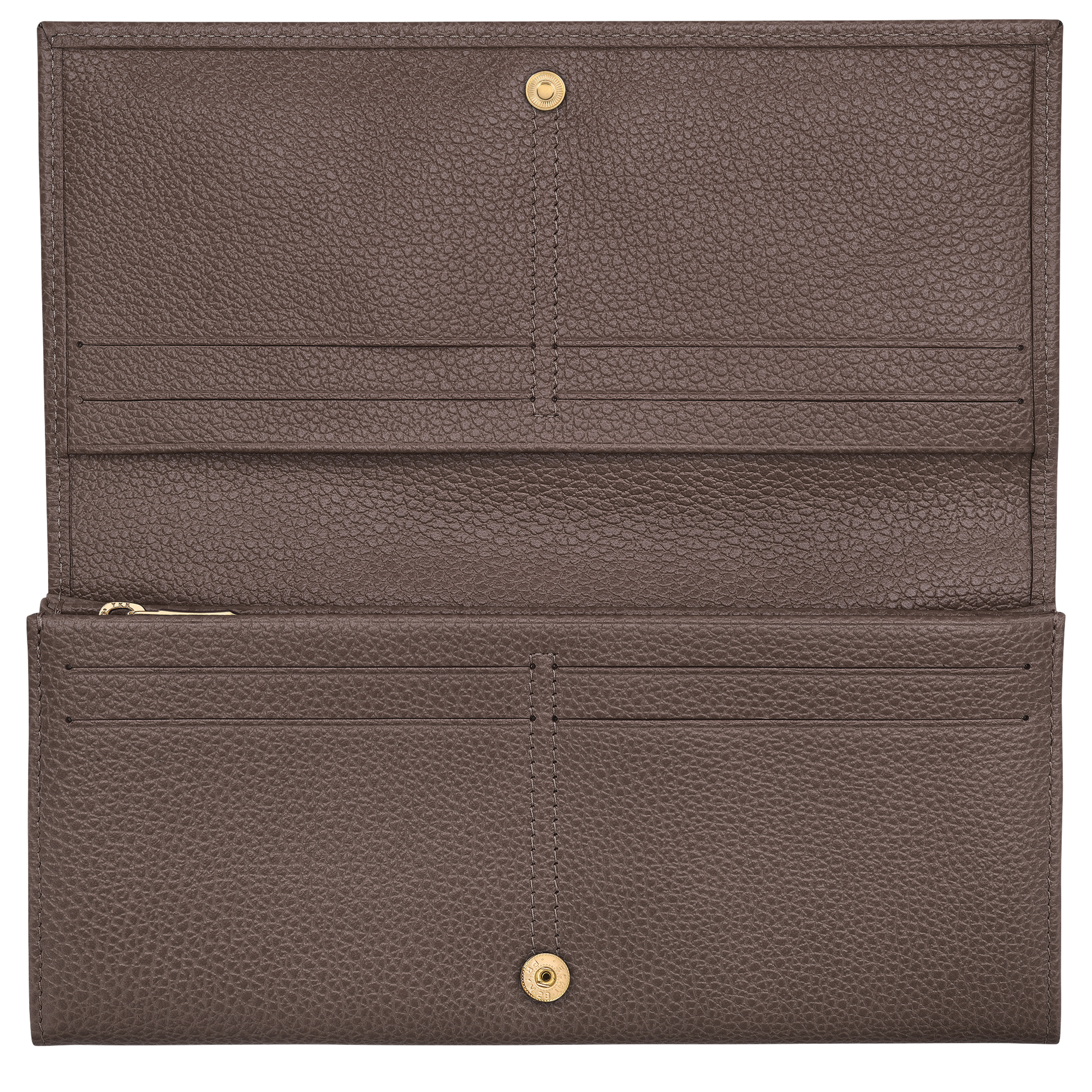Le Foulonn&eacute; Long continental wallet, Taupe