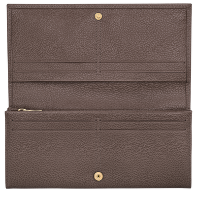 Le Foulonn&eacute; Long continental wallet, Taupe