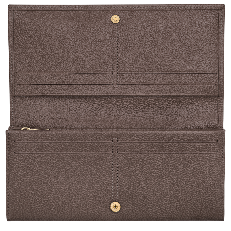 Le Foulonn&eacute; Long continental wallet , Taupe - Leather  - View 3 of  3