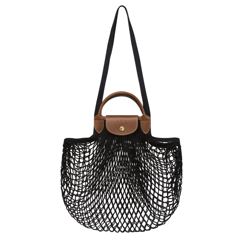 Le Pliage Filet L Mesh bag , Black - Canvas  - View 1 of  4