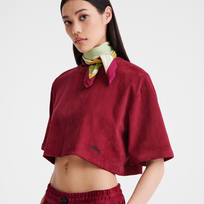null Leather crop top, Beetroot