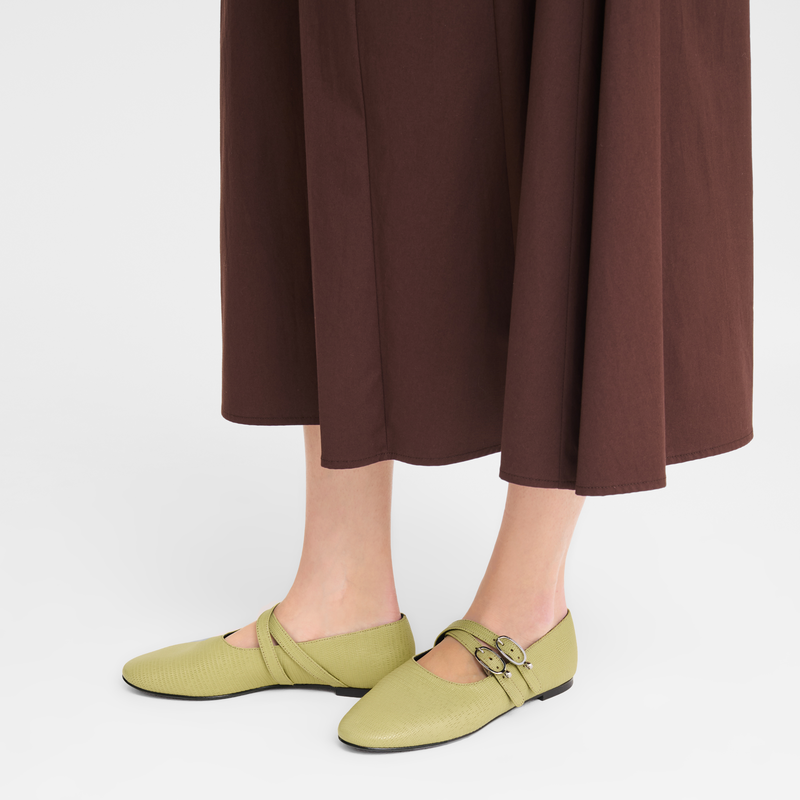 Le Foulonn&eacute; Ballerinas , Lime - Leather  - View 5 of  5