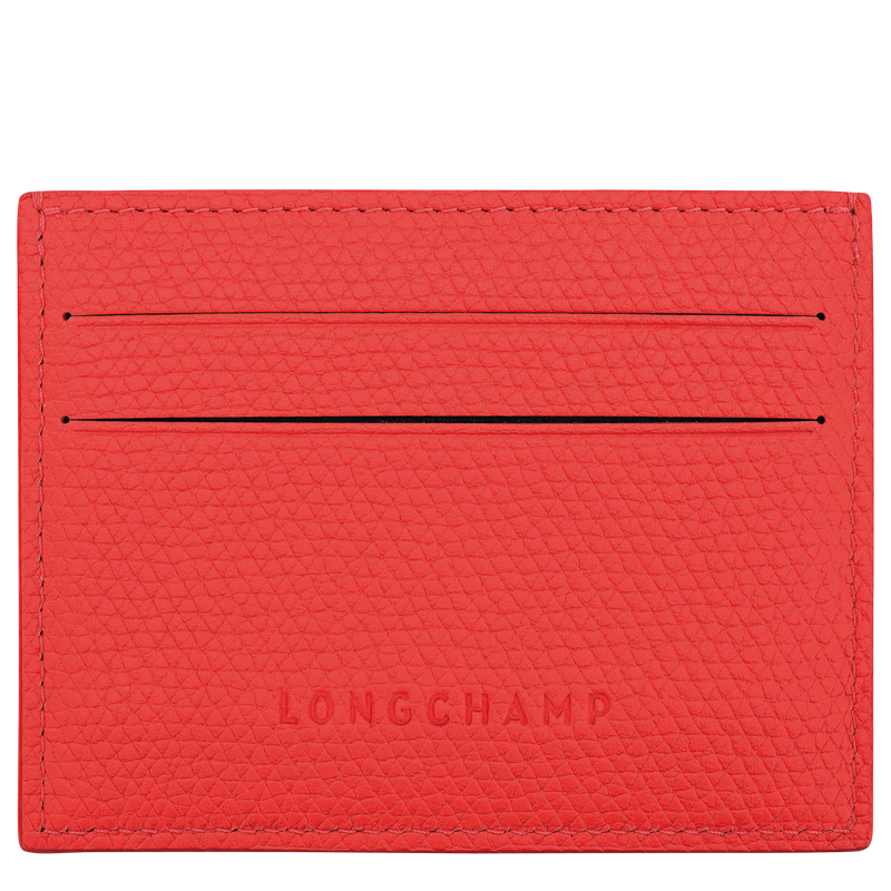 Le Roseau Card holder , Vermilion - Leather  - View 2 of  2
