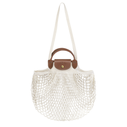 Le Pliage Filet L Mesh bag , Ecru - Canvas