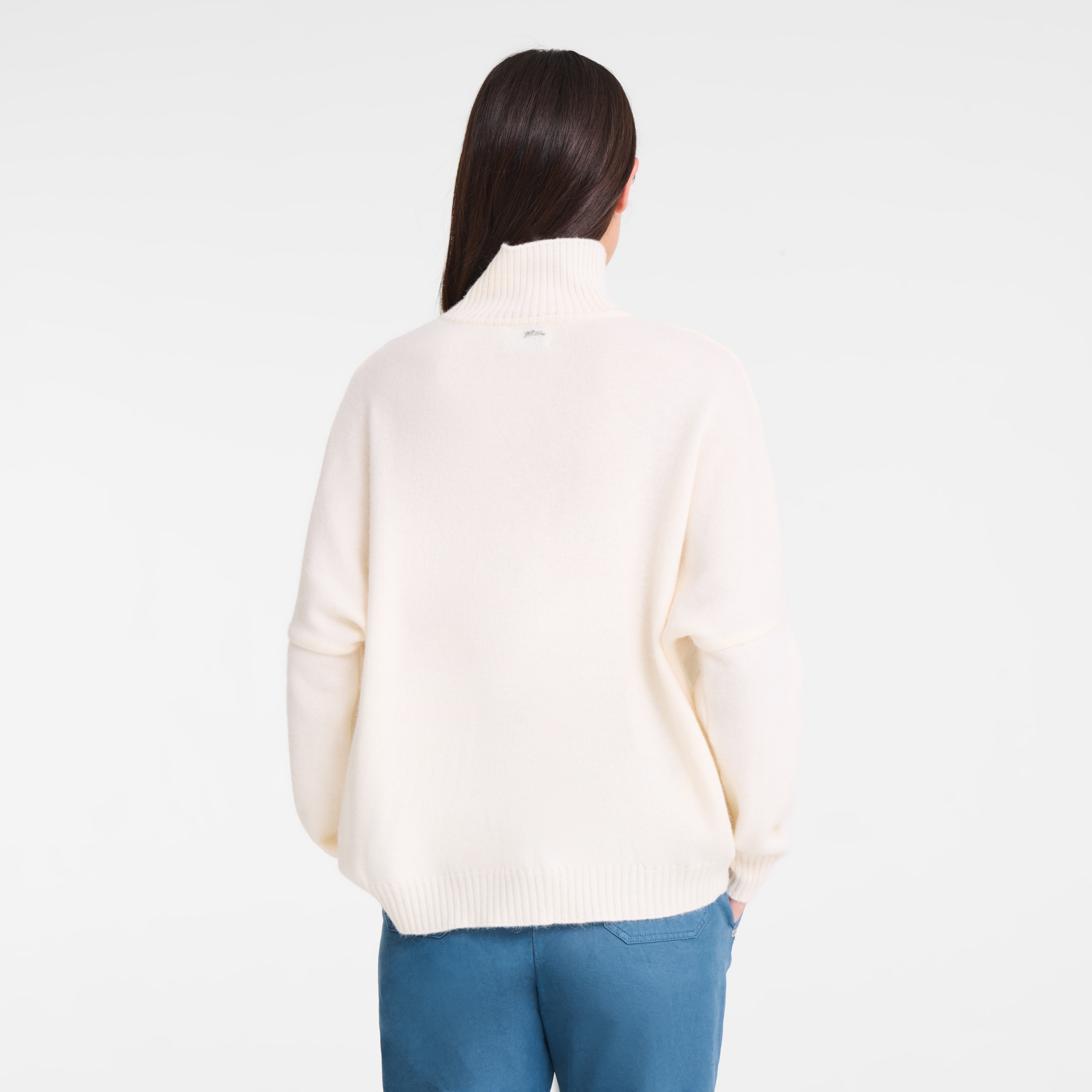 null High neck sweater, Ivory