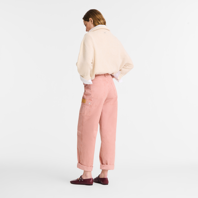 Trousers , Pink Tea - Overdyed cotton