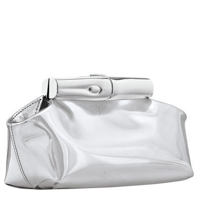Le Roseau S Pouch , Silver - Leather