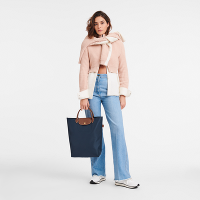 Le Pliage Original M Tote bag , Navy - Canvas