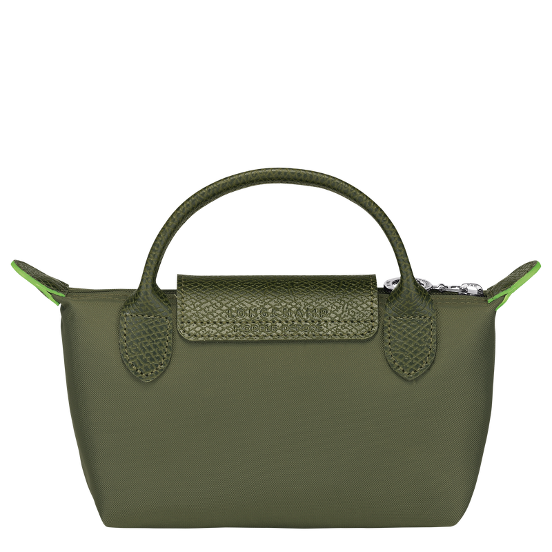 Le Pliage Green Pouch with handle , Forest - Recycled canvas  - View 4 of  6