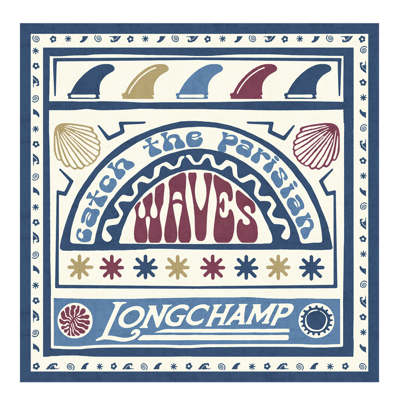 Catch The Parisian Wave Silk scarf 50 , Burgundy - Silk  - View 1 of  2