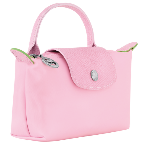 Le Pliage Green Pouch with handle , Pink - Recycled canvas - View 3 of  5