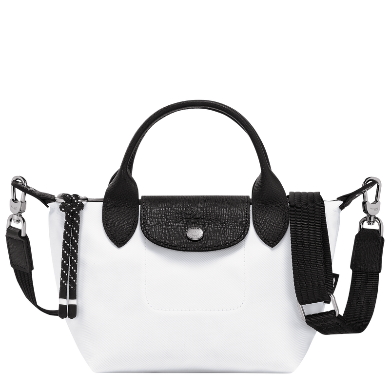 Longchamp black deals and white bag