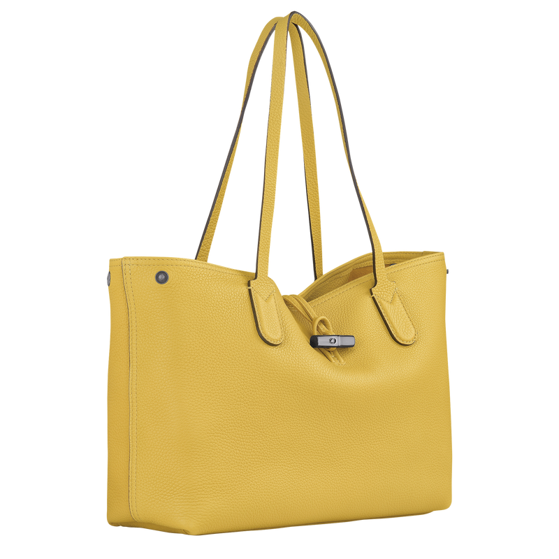 Yellow leather tote shop