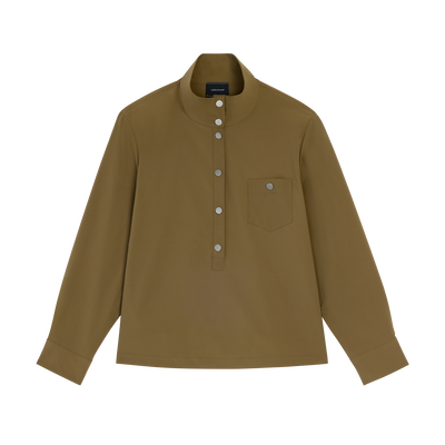 Top , Olive - Technical poplin