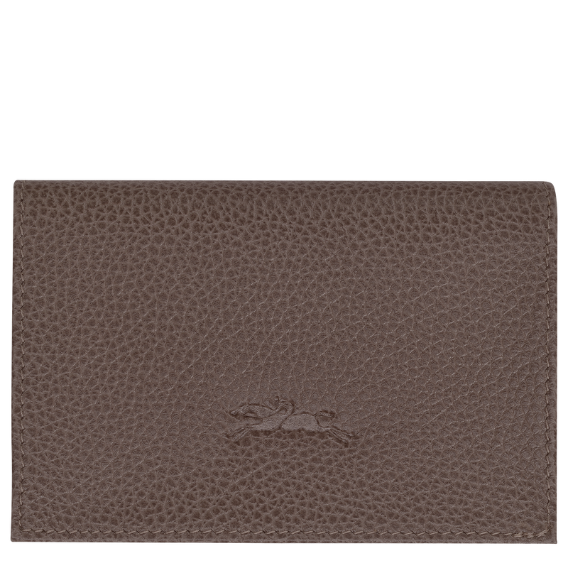 Le Foulonn&eacute; Card holder , Taupe - Leather  - View 2 of  3