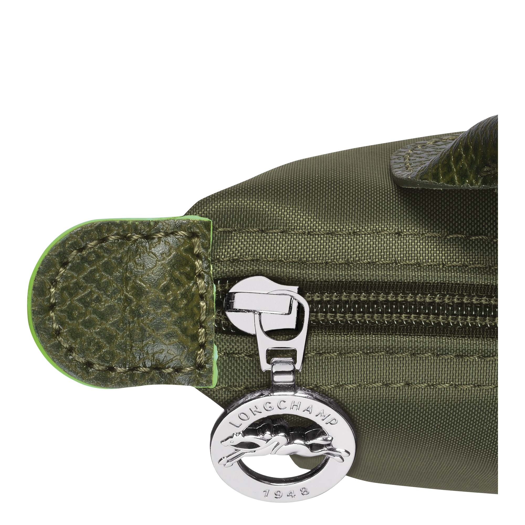 Pouch with handle, Forest - View 6 of 
        6 - zoom in Le Pliage Green Pouch with handle, Forest