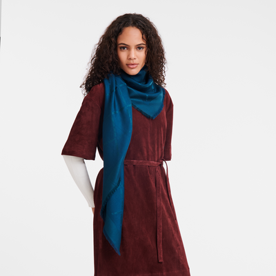 Le Roseau Shawl , Ink blue - Silk Blend 