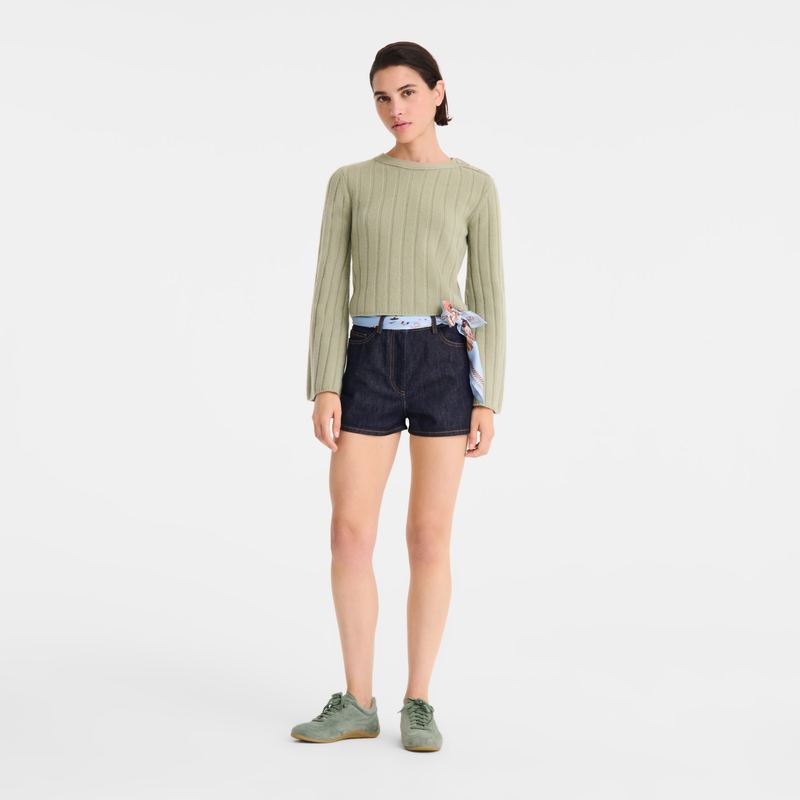 Sweater , Almond Green - Knit  - View 2 of  5