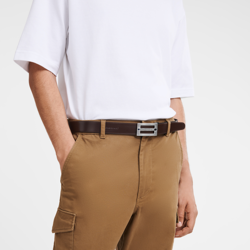 Delta Box Men's belt , Black/Mocha - Leather  - View 5 of  5