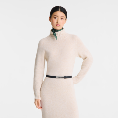 Le Roseau Ladies' belt , Black - Leather