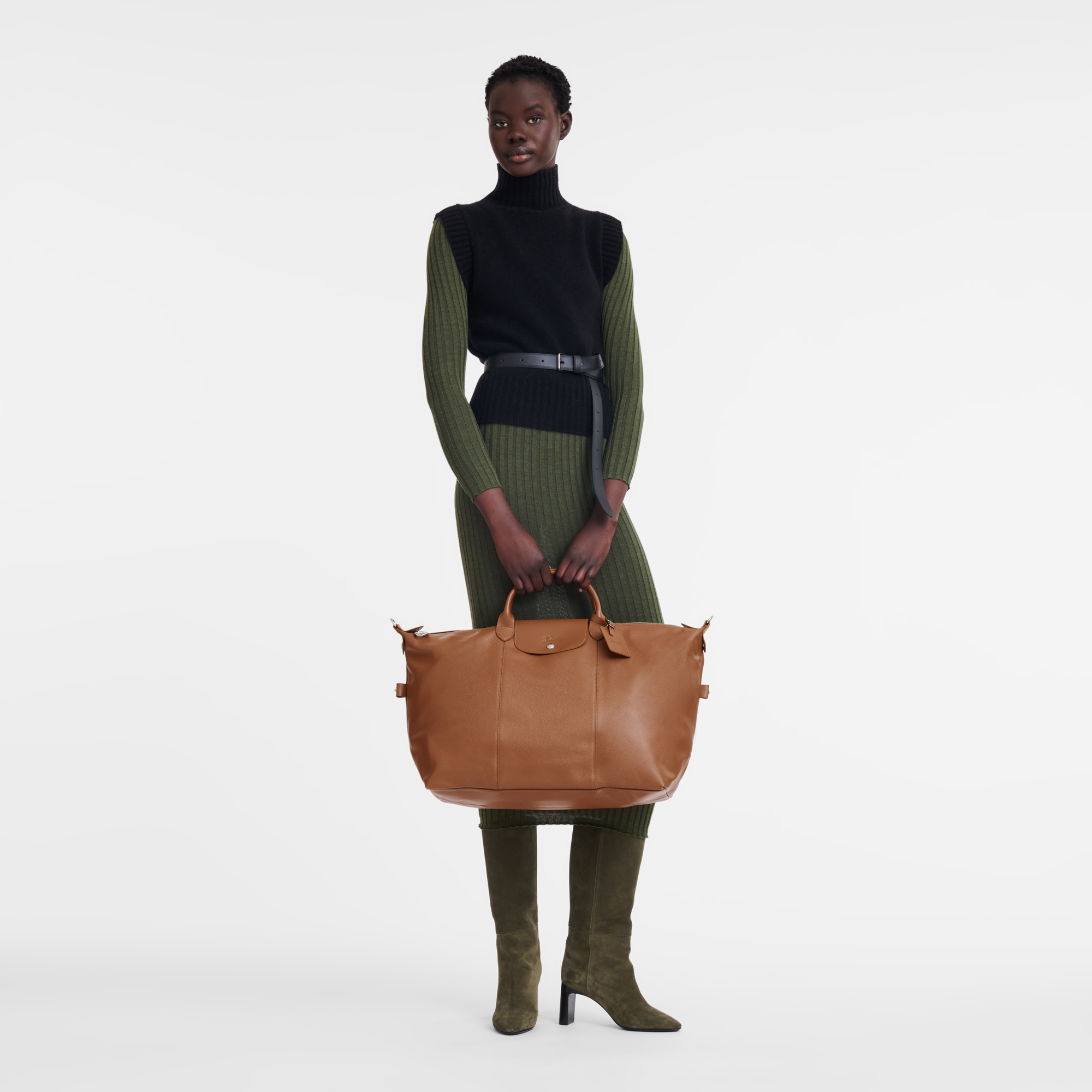 Le Foulonn&eacute; Travel bag L, Caramel