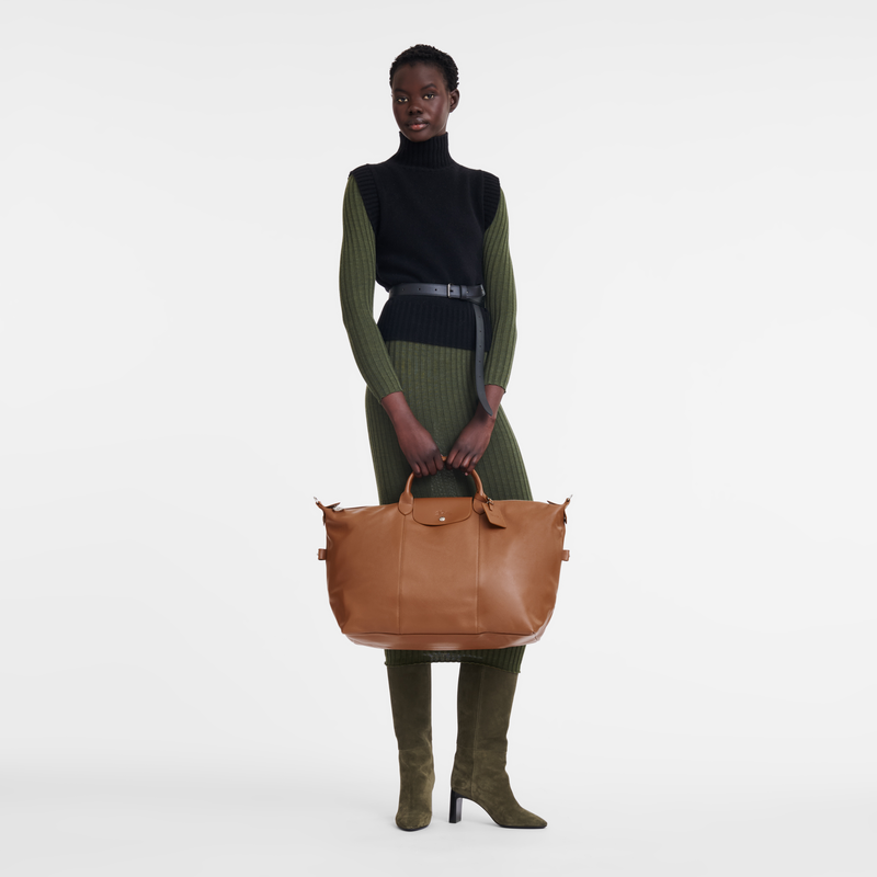 Le Foulonn&eacute; L Travel bag , Caramel - Leather  - View 2 of  4