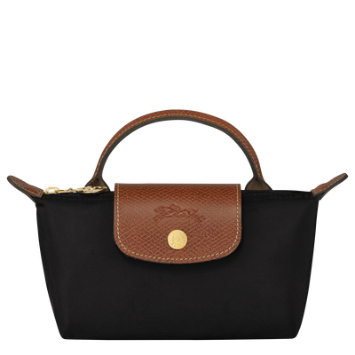 Le Pliage Original Pouch with handle , Black - Recycled canvas