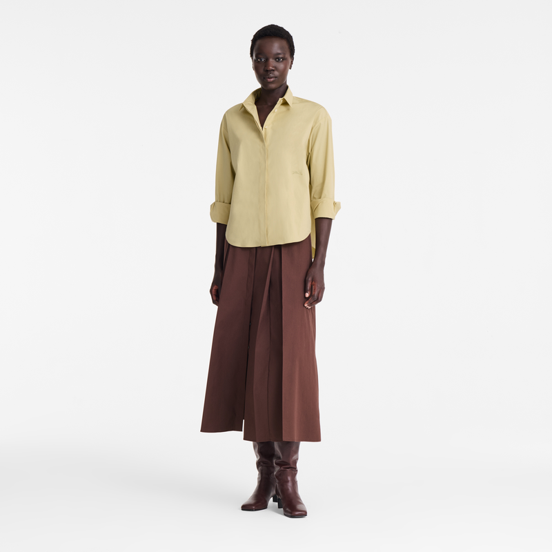 Shirt , Pistachio - Cotton poplin  - View 2 of  5